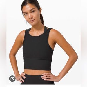 Lululemon power pivot tank, ribbed / size 8/ black